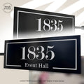 Custom Double Sided Blade Sign 48 Inch | Hanging Storefront Business Sign | Metal Projecting Outdoor Shop Sign