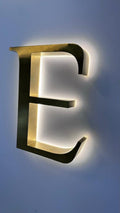 Custom Illuminated Aluminum Letter Sign: Green Powder Coat, Neon LED