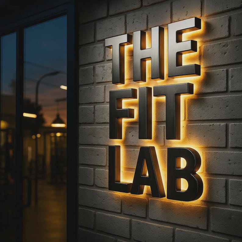 Custom Backlit LED Business Logo Sign: 3D Office Wall Decor
