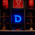 Custom "D" Shape LED Acrylic Sign - 12 Inch, Vivid Blue, Set of 6