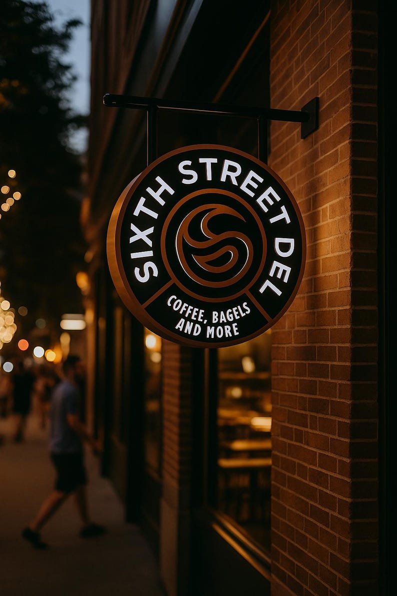 Custom 72 Inch Illuminated Double Sided Blade Sign | Projecting Storefront Business Sign | Outdoor Shop Signage for Restaurant Bar Retail
