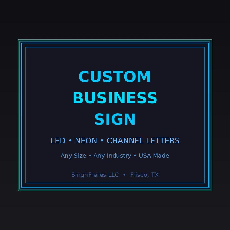 Custom Restaurant Logo Sign | LED Illuminated Business Sign | Restaurant Storefront Sign | USA Made