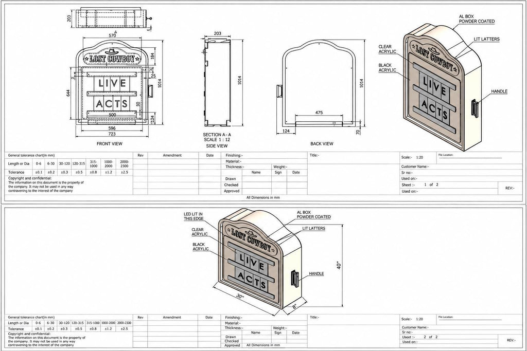 LED marquee bottle presenter